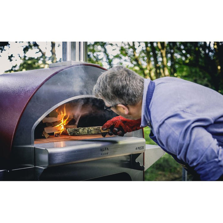 Alfa FX4PIZ-LRAM 4 Pizze 31-Inch Wood-Fired Pizza Oven on Base