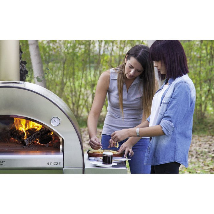 Alfa FX4PIZ-LRAM 4 Pizze 31-Inch Wood-Fired Pizza Oven on Base